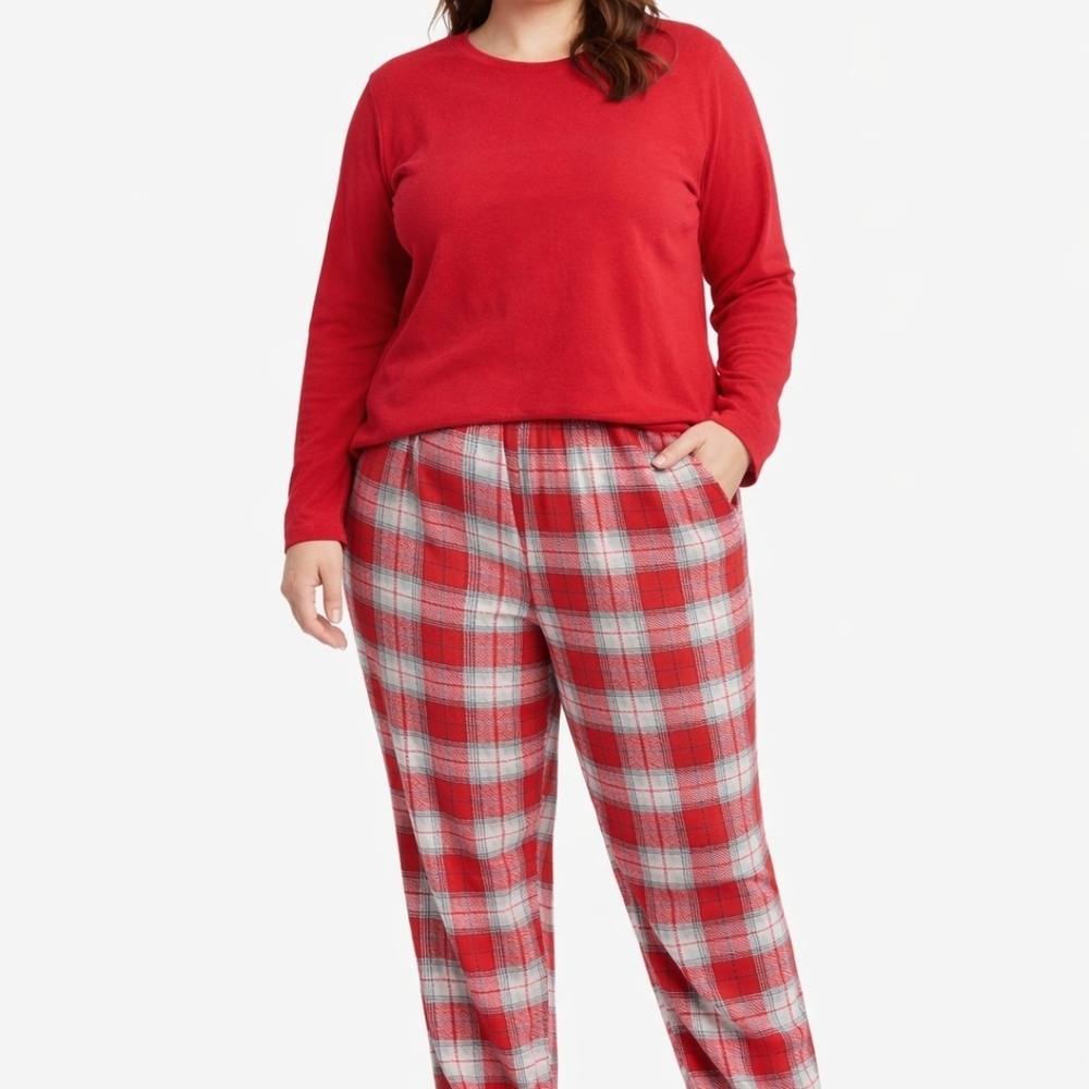 Women's Red Plaid Pajama Set